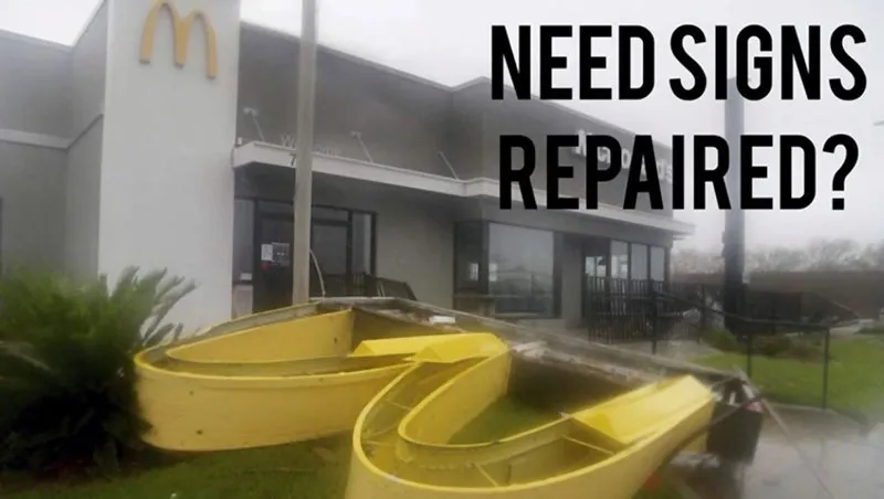 A yellow banana peel in front of a mcdonalds.